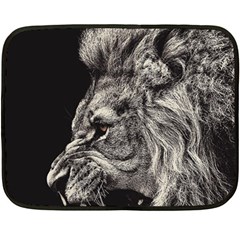 Angry Male Lion Double Sided Fleece Blanket (mini)  by Jancukart