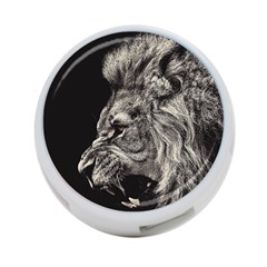 Angry Male Lion 4-port Usb Hub (two Sides) by Jancukart