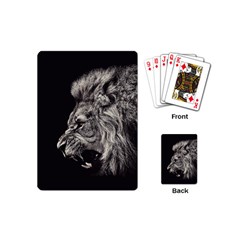 Angry Male Lion Playing Cards Single Design (mini) by Jancukart