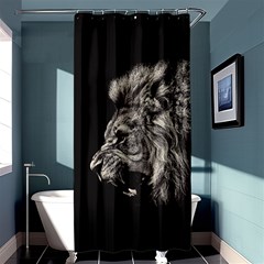 Angry Male Lion Shower Curtain 36  X 72  (stall)  by Jancukart