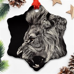 Angry Male Lion Snowflake Ornament (two Sides)