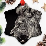 Angry Male Lion Snowflake Ornament (Two Sides) Back