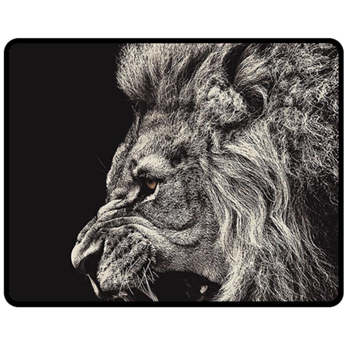 Angry Male Lion Double Sided Fleece Blanket (Medium) 