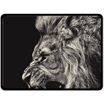 Angry Male Lion Double Sided Fleece Blanket (Large)  80 x60  Blanket Front