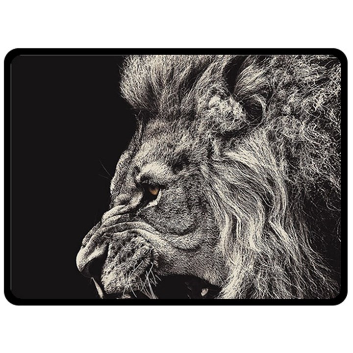 Angry Male Lion Double Sided Fleece Blanket (Large) 