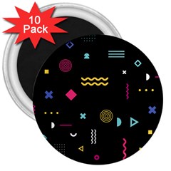 Geometric Art Colorful Shape 3  Magnets (10 Pack)  by Ravend