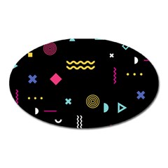 Geometric Art Colorful Shape Oval Magnet by Ravend