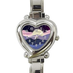 Illustration People Enjoying Summer Season Heart Italian Charm Watch by Ravend