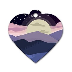 Illustration People Enjoying Summer Season Dog Tag Heart (two Sides) by Ravend