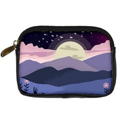 Illustration People Enjoying Summer Season Digital Camera Leather Case by Ravend