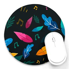 Illustrations Background Pattern Leaves Leaf Nature Texture Round Mousepads by Ravend