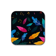 Illustrations Background Pattern Leaves Leaf Nature Texture Rubber Coaster (square) by Ravend