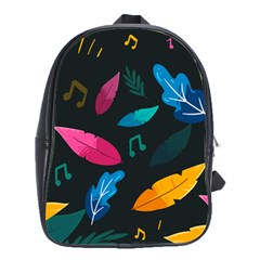 Illustrations Background Pattern Leaves Leaf Nature Texture School Bag (large) by Ravend