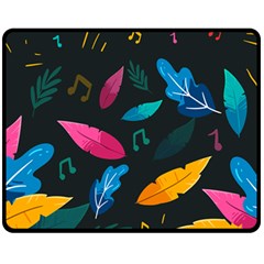 Illustrations Background Pattern Leaves Leaf Nature Texture Fleece Blanket (medium)  by Ravend