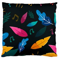 Illustrations Background Pattern Leaves Leaf Nature Texture Large Cushion Case (two Sides) by Ravend