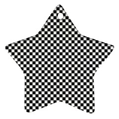 Black And White Background Black Board Checker Star Ornament (two Sides) by Ravend