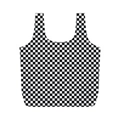 Black And White Background Black Board Checker Full Print Recycle Bag (m) by Ravend