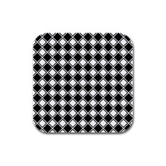 Square Diagonal Pattern Seamless Rubber Square Coaster (4 Pack) by Ravend