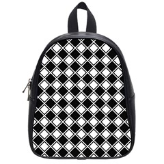 Square Diagonal Pattern Seamless School Bag (small) by Ravend