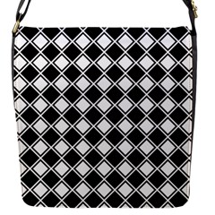 Square Diagonal Pattern Seamless Flap Closure Messenger Bag (s) by Ravend