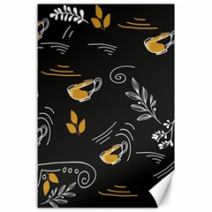 Illustration Leaves Leaf Naturecoffee Digital Paper Cup Canvas 24  X 36  by Ravend