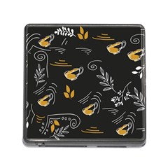 Illustration Leaves Leaf Naturecoffee Digital Paper Cup Memory Card Reader (square 5 Slot) by Ravend