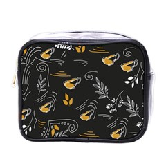 Illustration Leaves Leaf Naturecoffee Digital Paper Cup Mini Toiletries Bag (one Side) by Ravend