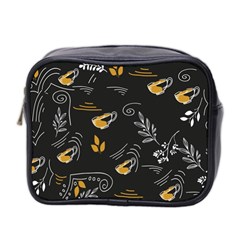 Illustration Leaves Leaf Naturecoffee Digital Paper Cup Mini Toiletries Bag (two Sides) by Ravend