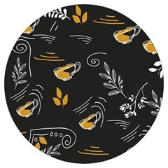 Illustration Leaves Leaf Naturecoffee Digital Paper Cup Round Trivet by Ravend