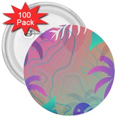 Nature Palm Tree Leaves Leaf Plant Tropical 3  Buttons (100 Pack)  by Ravend