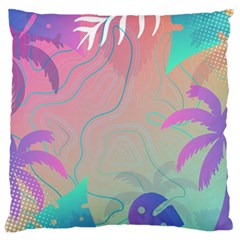 Nature Palm Tree Leaves Leaf Plant Tropical Large Cushion Case (two Sides) by Ravend