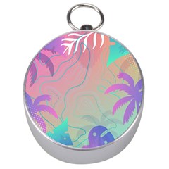 Nature Palm Tree Leaves Leaf Plant Tropical Silver Compasses by Ravend