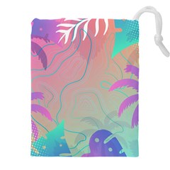 Nature Palm Tree Leaves Leaf Plant Tropical Drawstring Pouch (4xl) by Ravend