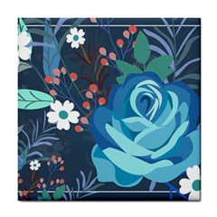 Floral Background Digital Art Tile Coaster by Ravend