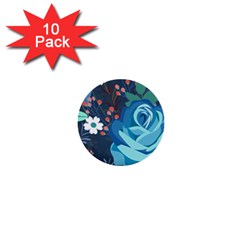 Floral Background Digital Art 1  Mini Buttons (10 Pack)  by Ravend