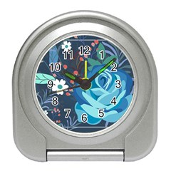 Floral Background Digital Art Travel Alarm Clock by Ravend