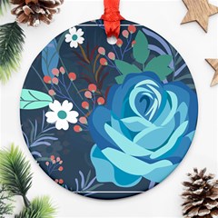 Floral Background Digital Art Round Ornament (two Sides)