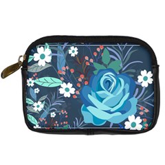 Floral Background Digital Art Digital Camera Leather Case by Ravend