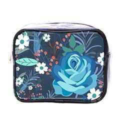 Floral Background Digital Art Mini Toiletries Bag (one Side) by Ravend