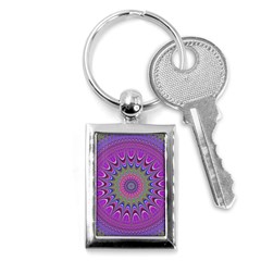 Art Mandala Design Ornament Flower Key Chain (Rectangle)