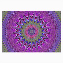 Art Mandala Design Ornament Flower Large Glasses Cloth (2 Sides) by Ravend