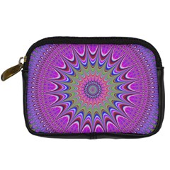 Art Mandala Design Ornament Flower Digital Camera Leather Case by Ravend