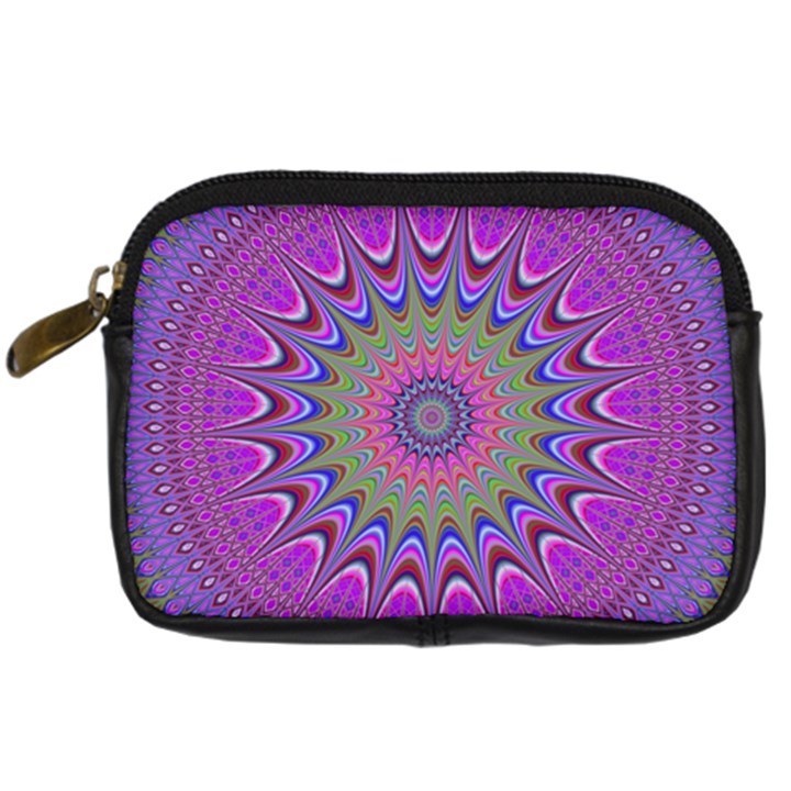 Art Mandala Design Ornament Flower Digital Camera Leather Case