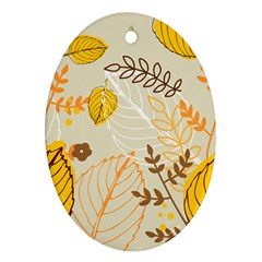 Nature Leaves Leaf Flowers Flower Background Wallpaper Ornament (oval)