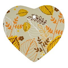 Nature Leaves Leaf Flowers Flower Background Wallpaper Ornament (heart)