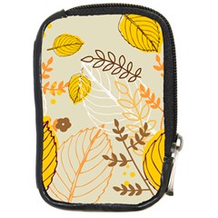 Nature Leaves Leaf Flowers Flower Background Wallpaper Compact Camera Leather Case by danenraven