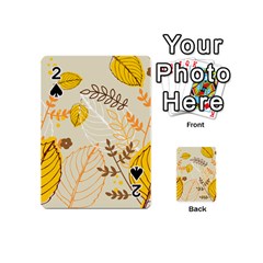 Nature Leaves Leaf Flowers Flower Background Wallpaper Playing Cards 54 Designs (mini) by danenraven