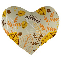 Nature Leaves Leaf Flowers Flower Background Wallpaper Large 19  Premium Heart Shape Cushions