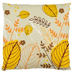 Nature Leaves Leaf Flowers Flower Background Wallpaper Large Flano Cushion Case (one Side) by danenraven