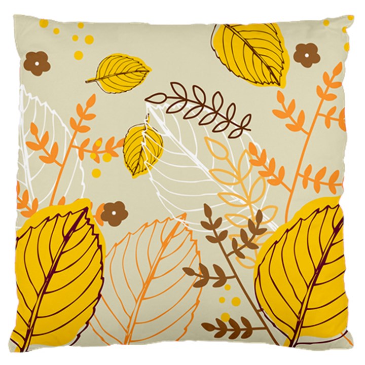 Nature Leaves Leaf Flowers Flower Background Wallpaper Large Flano Cushion Case (Two Sides)